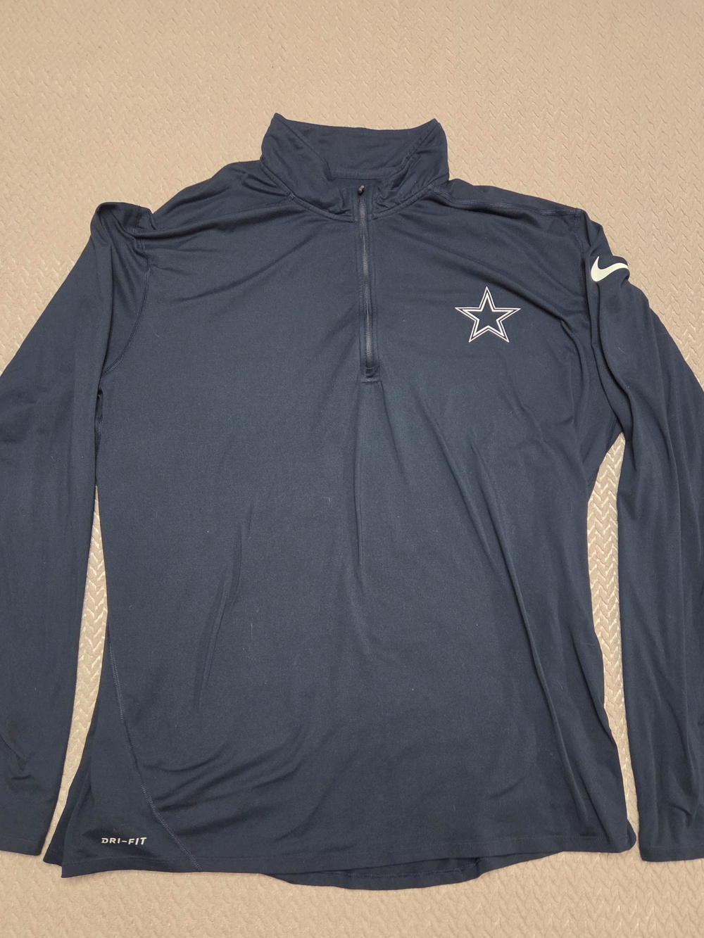 Nike NFL Team Apparel Dri-FIT Dallas Cowboys quarter-zip Men's Black White XXL